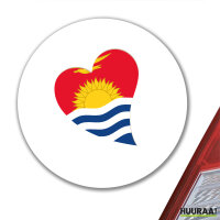 Aufkleber Kiribati Flagge Herz 10cm rund