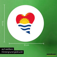 Aufkleber Kiribati Flagge Herz 10cm rund