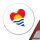 Aufkleber Kiribati Flagge Herz 10cm rund