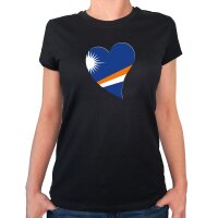Damen T-Shirt Marshallinseln Flagge Herz