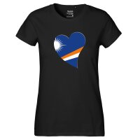 Damen T-Shirt Marshallinseln Flagge Herz