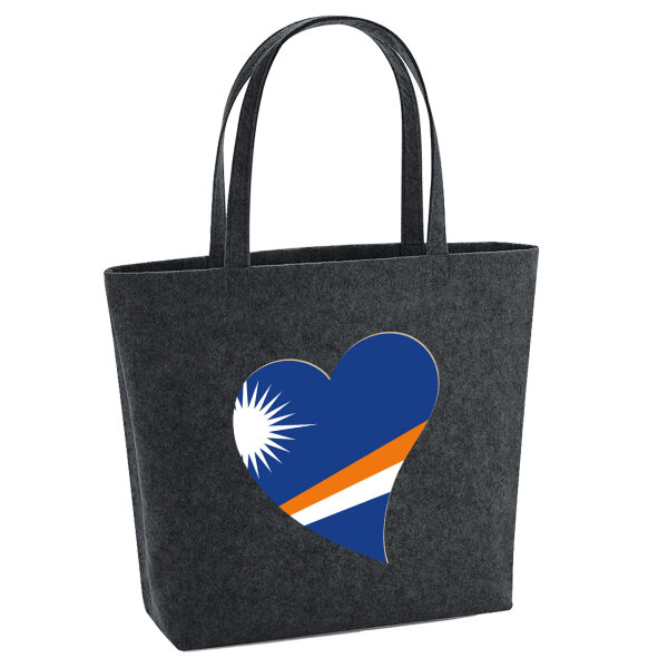 Filz Shopper Marshallinseln Flagge Herz 22 Liter