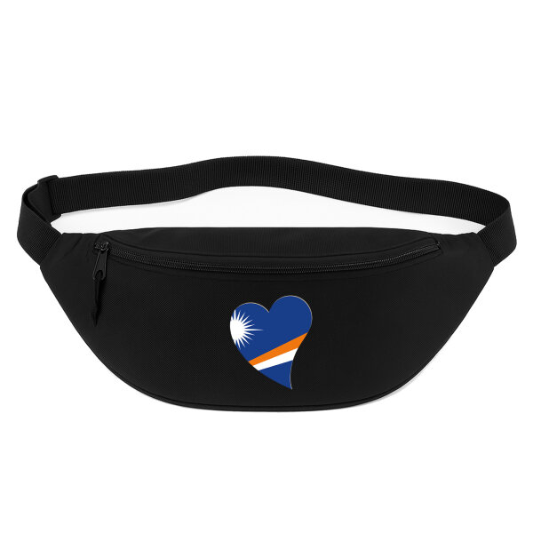 Bauchtasche Marshallinseln Flagge Herz 2,5 Liter Black