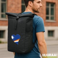 Kurierrucksack Marshallinseln Flagge Herz 30-44 Liter Black Melange