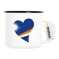 Emaille Tasse Marshallinseln Flagge Herz 300ml Vintage