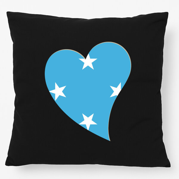 Kissen Mikronesien Flagge Herz 40x40cm
