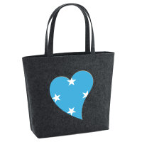 Filz Shopper Mikronesien Flagge Herz 22 Liter