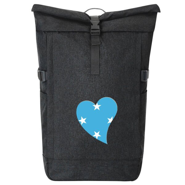Kurierrucksack Mikronesien Flagge Herz 30-44 Liter Black Melange