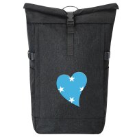 Kurierrucksack Mikronesien Flagge Herz 30-44 Liter Black Melange