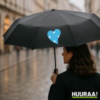 Regenschirm Mikronesien Flagge Herz 98cm Schwarz