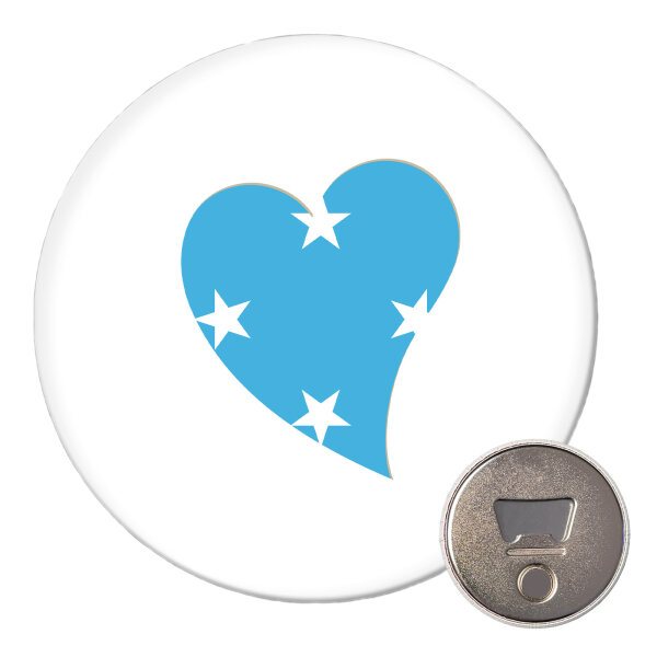 Magnet Mikronesien Flagge Herz 59mm Kühlschrankmagnet