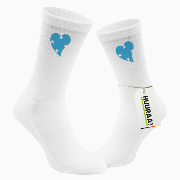 Unisex Socken Mikronesien Flagge Herz Baumwolle