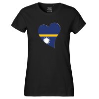 Damen T-Shirt Nauru Flagge Herz