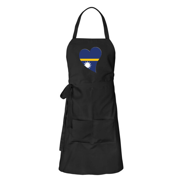 Schürze Nauru Flagge Herz mit Taschen