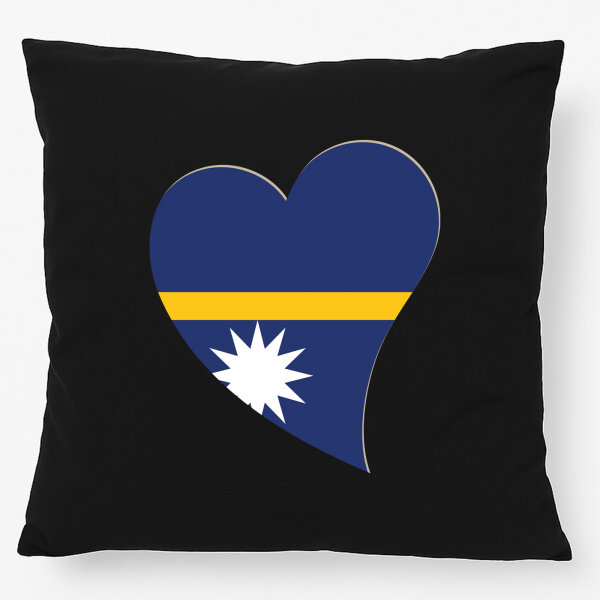 Kissen Nauru Flagge Herz 40x40cm