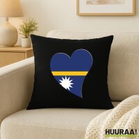 Kissen Nauru Flagge Herz 40x40cm