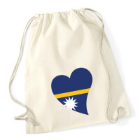 Turnbeutel Nauru Flagge Herz 12 Liter