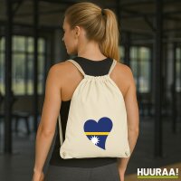 Turnbeutel Nauru Flagge Herz 12 Liter