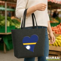 Filzshopper Nauru Flagge Herz, 22 Liter