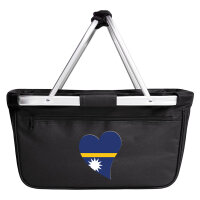 Einkaufskorb faltbar Nauru Flagge Herz 20 Liter Black