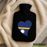 Wärmflasche Nauru Flagge Herz