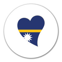 Aufkleber Nauru Flagge Herz 10cm rund