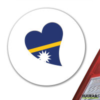 Aufkleber Nauru Flagge Herz 10cm rund