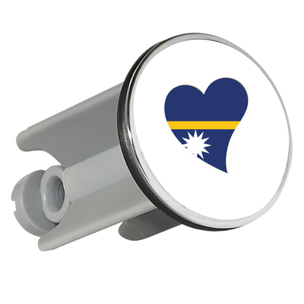 Waschbeckenstöpsel Nauru Flagge Herz 4cm