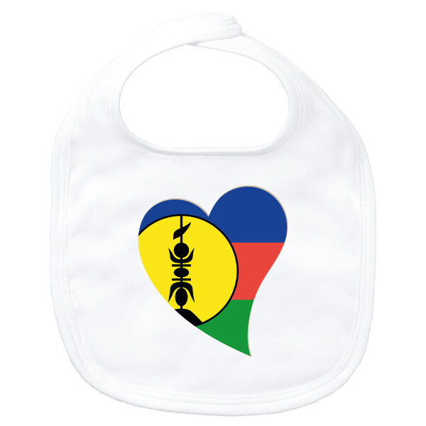 Baby Lätzchen Neukaledonien Flagge Herz Klettverschluss