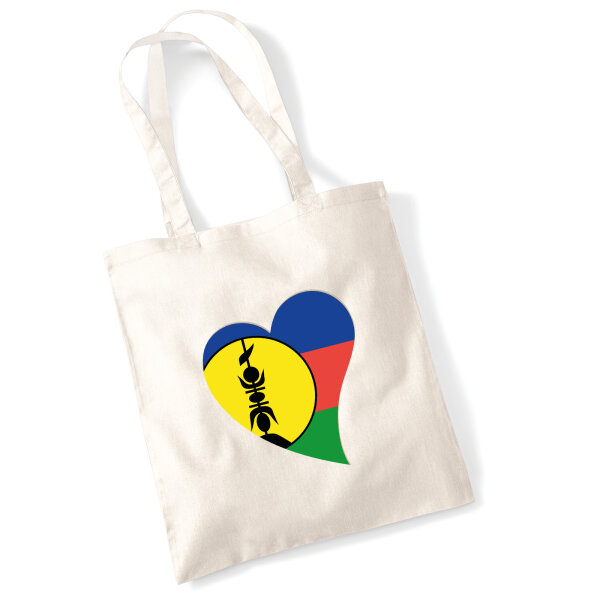 Jutebeutel Neukaledonien Flagge Herz 10 Liter