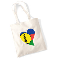 Jutebeutel Neukaledonien Flagge Herz 10 Liter