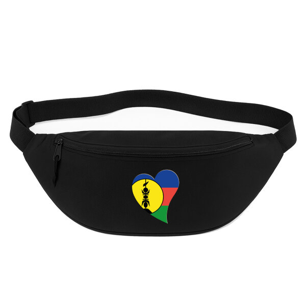 Bauchtasche Neukaledonien Flagge Herz 2,5 Liter Black