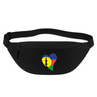 Bauchtasche Neukaledonien Flagge Herz 2,5 Liter Black