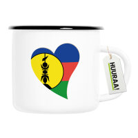 Emaille Tasse Neukaledonien Flagge Herz 300ml Vintage