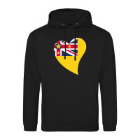 Unisex Hoodie Niue Flagge Herz