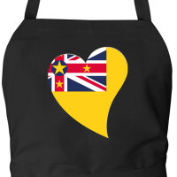 Schürze Niue Flagge Herz mit Taschen