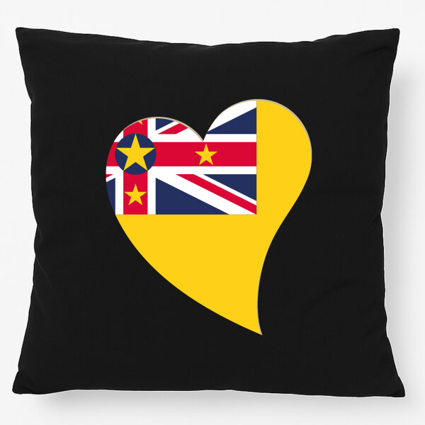 Kissen Niue Flagge Herz 40x40cm