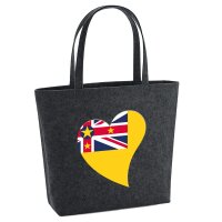 Filzshopper Niue Flagge Herz, 22 Liter