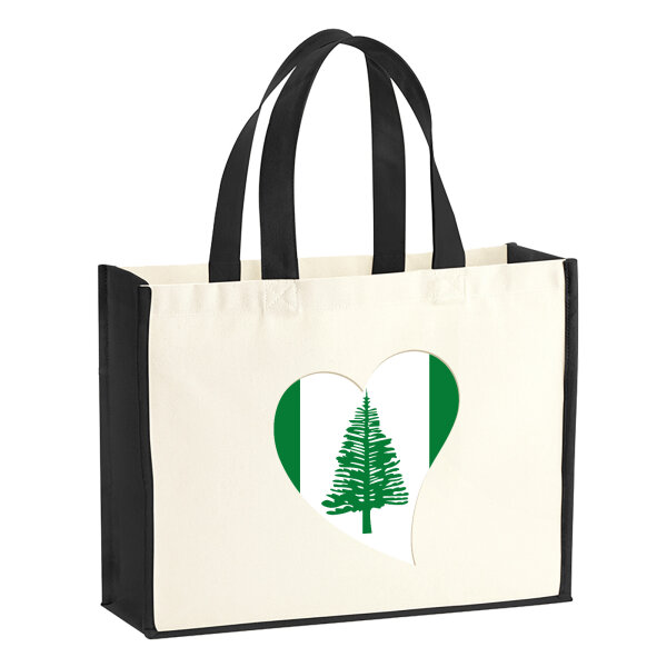 Jutetasche Norfolk Flagge Herz 21 Liter Black