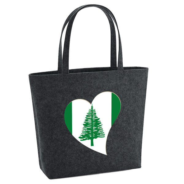 Filz Shopper Norfolk Flagge Herz 22 Liter