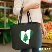 Filz Shopper Norfolk Flagge Herz 22 Liter