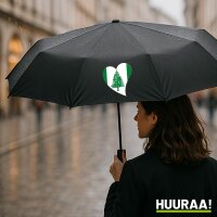 Regenschirm Norfolk Flagge Herz 98cm Schwarz
