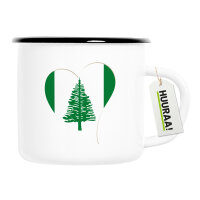 Emaille Tasse Norfolk Flagge Herz 300ml Vintage