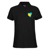 Damen Polo Shirt Palau Flagge Herz