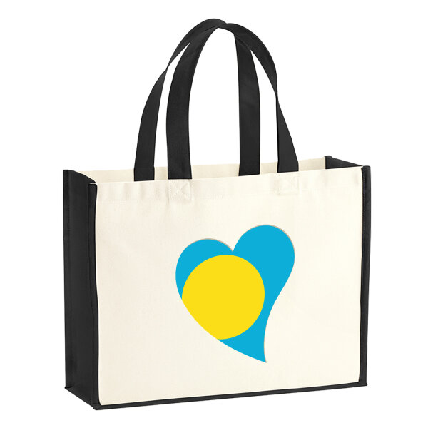 Jutetasche Palau Flagge Herz 21 Liter Black
