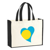 Jutetasche Palau Flagge Herz 21 Liter Black