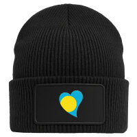 Beanie mit Patch Palau Flagge Herz Black