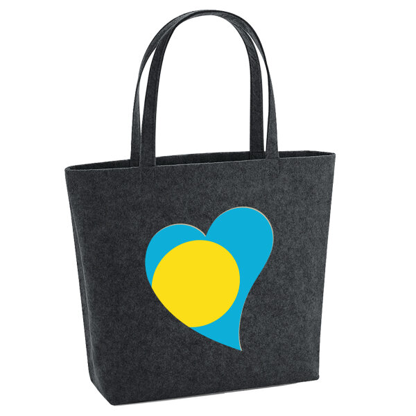 Filz Shopper Palau Flagge Herz 22 Liter