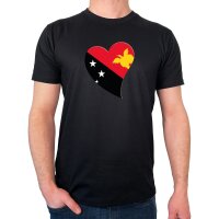 Herren T-Shirt Papua-Neuguinea Flagge Herz