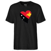 Herren T-Shirt Papua-Neuguinea Flagge Herz